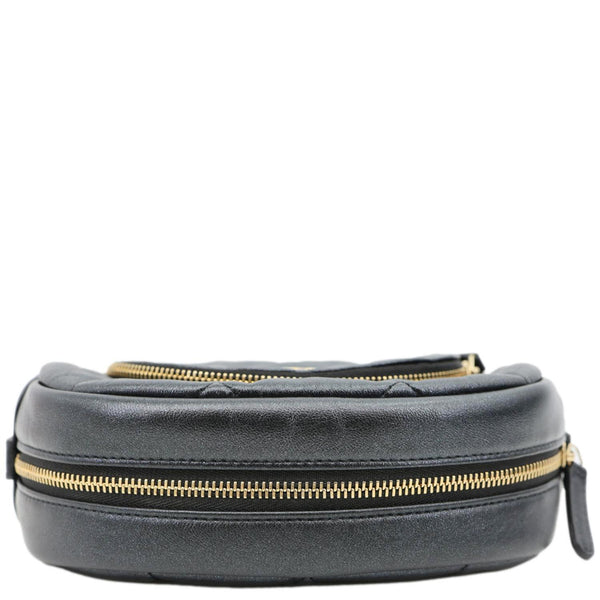 CHANEL Curvy Small Quilted Leather Cosmetic Pouch Black