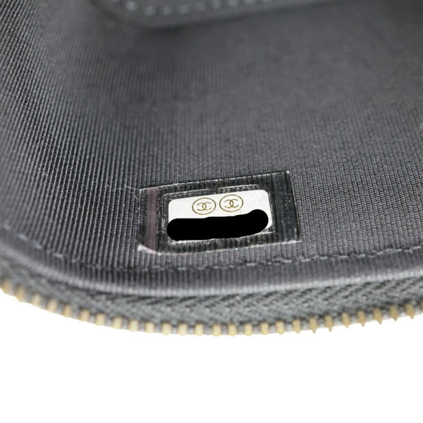 CHANEL Pearl On Top Mini Quilted Caviar Leather Chain Vanity Case Bag Black