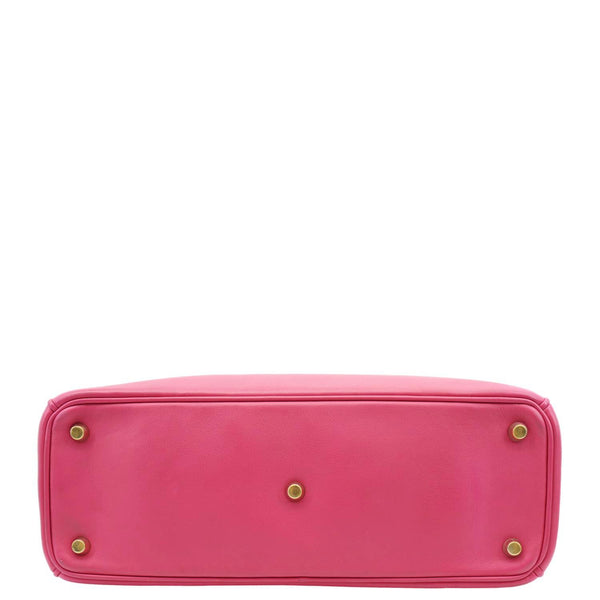 CHRISTIAN DIOR Diorissimo Medium Calfskin Leather Tote Bag Fuchsia