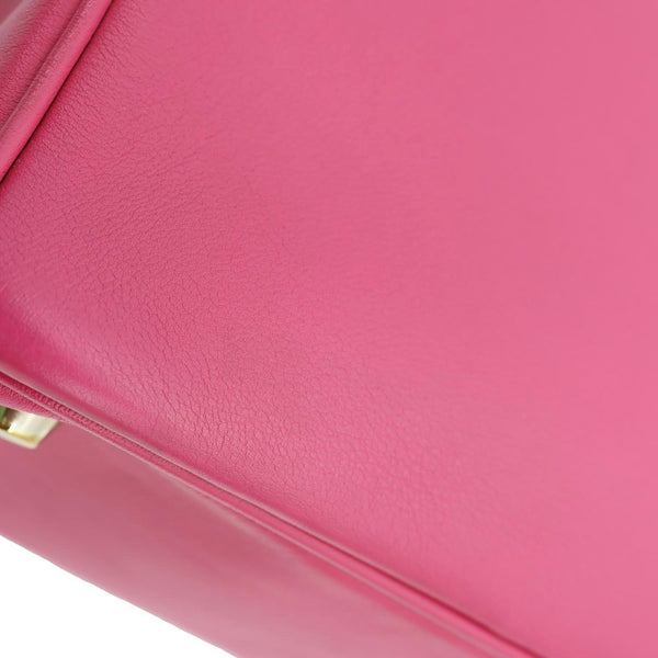 CHRISTIAN DIOR Diorissimo Medium Calfskin Leather Tote Bag Fuchsia