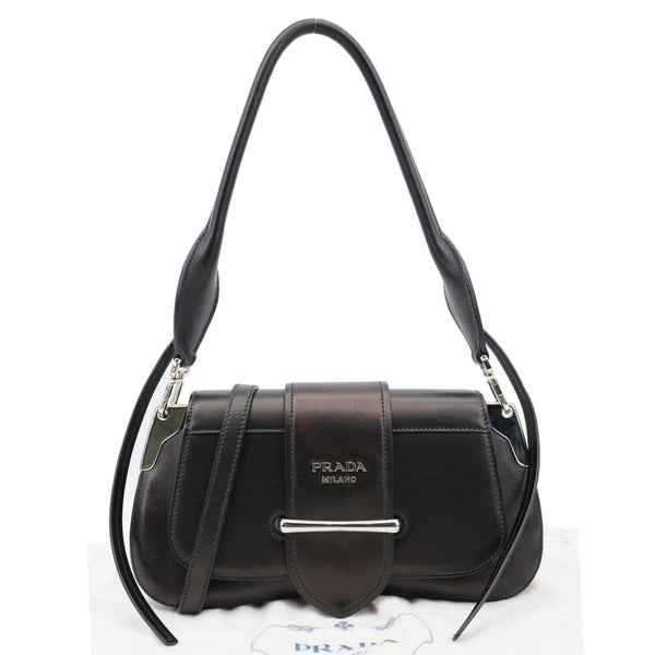 PRADA Sidonie Leather Crossbody Bag Black
