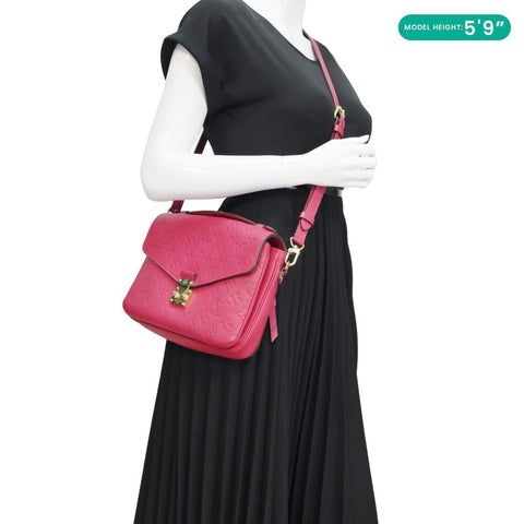 LOUIS VUITTON Metis Pochette Empreinte Leather Crossbody Bag Fuchsia