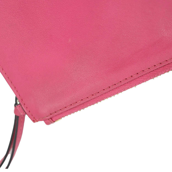 CHRISTIAN DIOR Diorissimo Medium Calfskin Leather Tote Bag Fuchsia