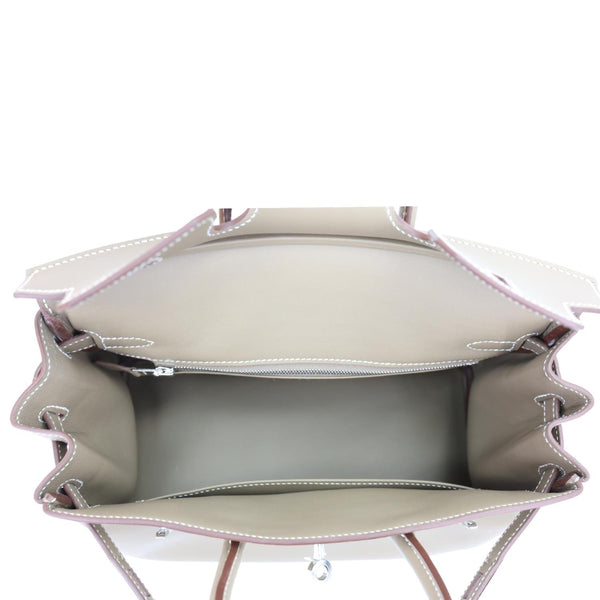 HERMES Birkin 25 Swift Calfskin Leather Tote Bag Etoupe