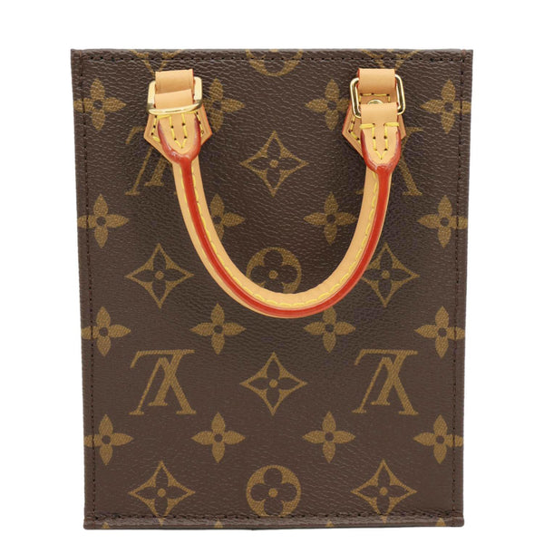 LOUIS VUITTON Petit Sac Plat Monogram Canvas Shoulder Bag Brown