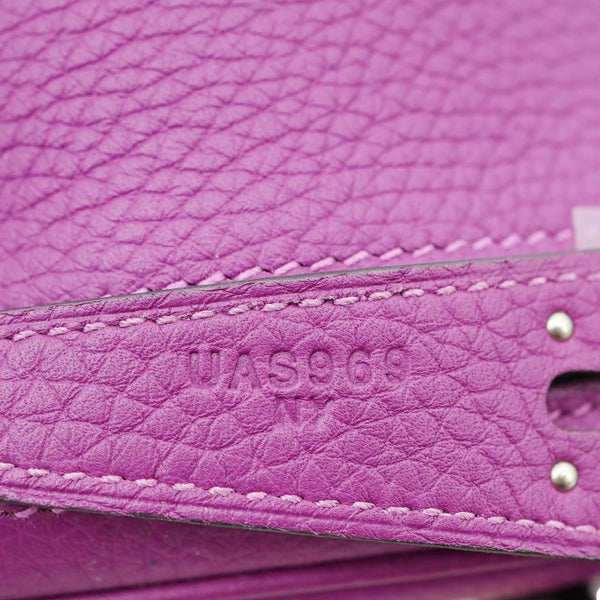 HERMES Lindy 26 Taurillon Clemence Leather Shoulder Bag Purple