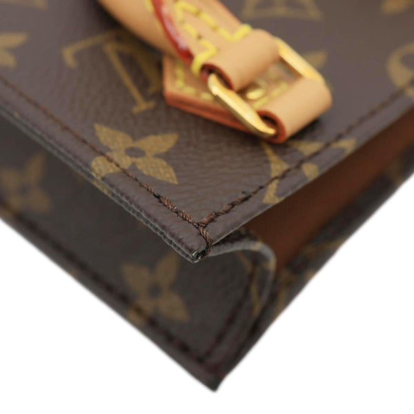 LOUIS VUITTON Petit Sac Plat Monogram Canvas Shoulder Bag Brown