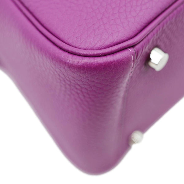 HERMES Lindy 26 Taurillon Clemence Leather Shoulder Bag Purple