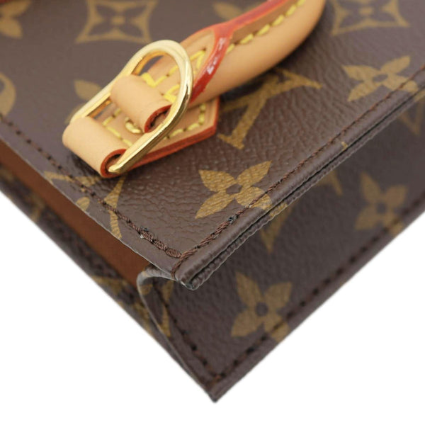 LOUIS VUITTON Petit Sac Plat Monogram Canvas Shoulder Bag Brown