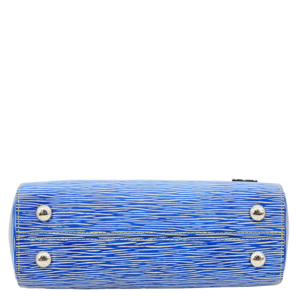 LOUIS VUITTON Cluny BB Epi Leather Top Handle Crossbody Bag Blue