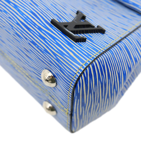 LOUIS VUITTON Cluny BB Epi Leather Top Handle Crossbody Bag Blue