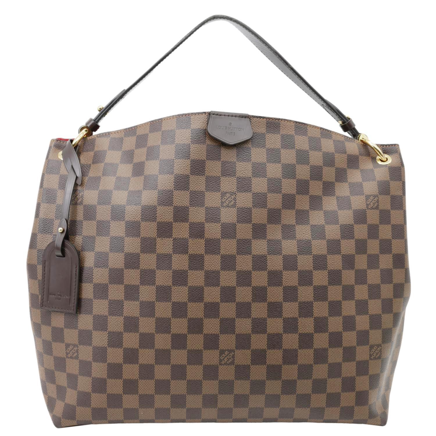 LOUIS VUITTON Graceful MM Damier Ebene Hobo Bag Brown