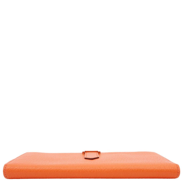 Hermes Bearn Orange Leather Wallet - Side