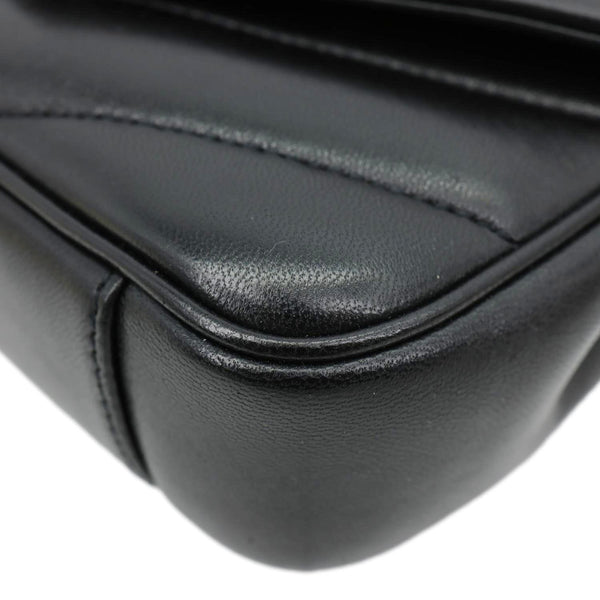 YVES SAINT LAURENT Loulou Mini Chevron Lambskin Leather Crossbody Bag Black