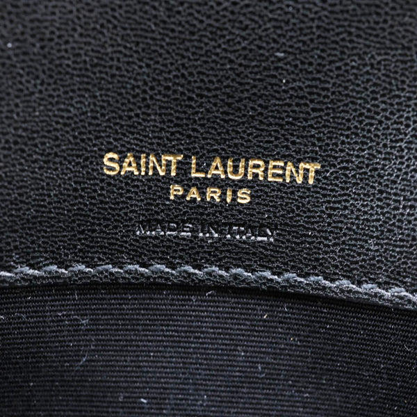 YVES SAINT LAURENT Loulou Mini Chevron Lambskin Leather Crossbody Bag Black