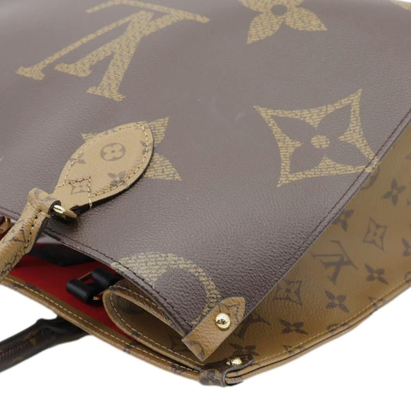 LOUIS VUITTON Onthego MM Giant Monogram Reverse Canvas Tote Bag Brown