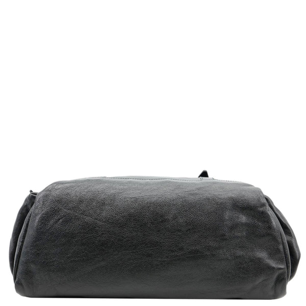 GUCCI Piuma Monochrome Leather Drawstring Bag Black 725664