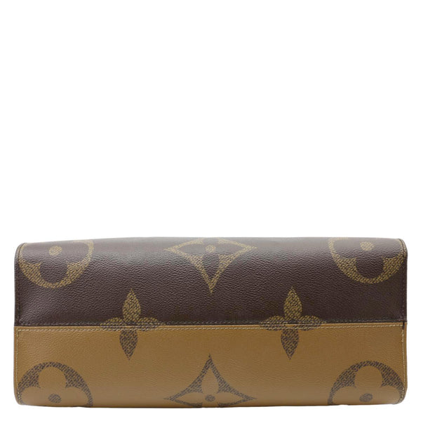 LOUIS VUITTON Onthego MM Giant Monogram Reverse Canvas Tote Bag Brown