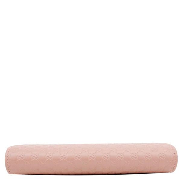 GUCCI GG Micro Leather Crossbody Wallet Pink 466507