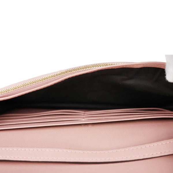 GUCCI GG Micro Leather Crossbody Wallet Pink 466507