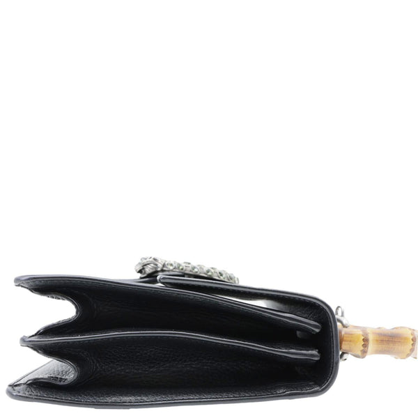 GUCCI Dionysus Bamboo Medium Leather Top Handle Shoulder Bag Black 448075