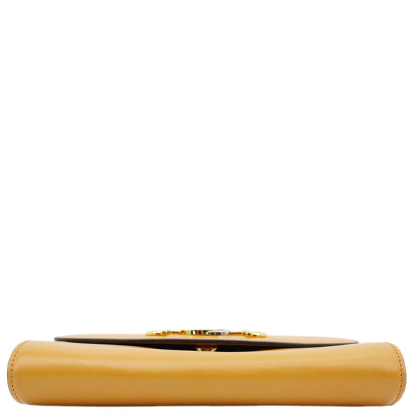 GUCCI Zumi Flap Smooth Leather Shoulder Bag Yellow 572375