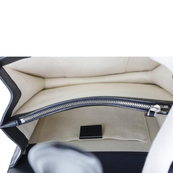 GUCCI Dionysus Bamboo Medium Leather Top Handle Shoulder Bag Black 448075