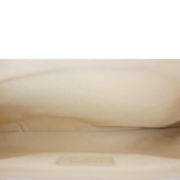 CHANEL Interlocking CC Quilted 19 Leather O-Case Off White