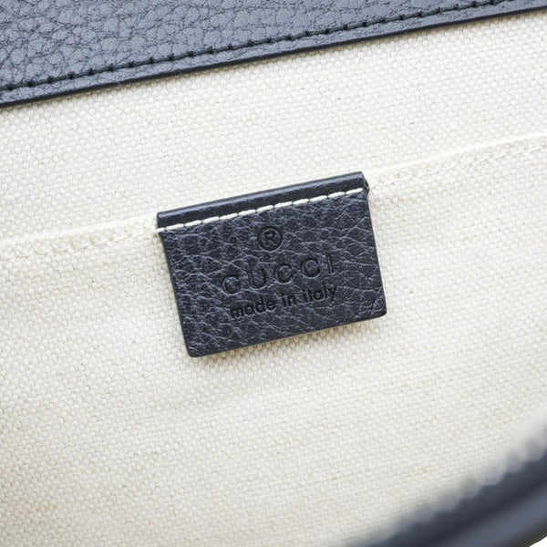 GUCCI Dionysus Bamboo Medium Leather Top Handle Shoulder Bag Black 448075