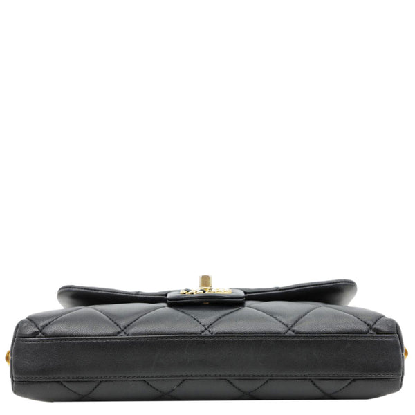 CHANEL Crush On Chains Flap Quilted Lambskin Leather Crossbody Bag Black