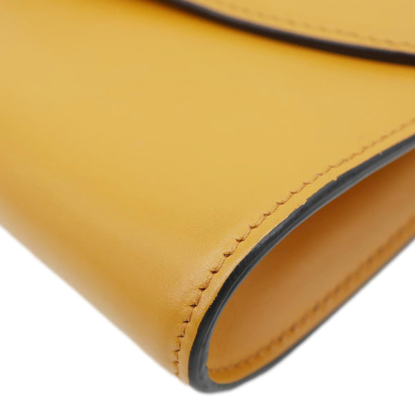 GUCCI Zumi Flap Smooth Leather Shoulder Bag Yellow 572375