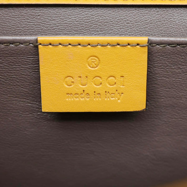 GUCCI Zumi Flap Smooth Leather Shoulder Bag Yellow 572375