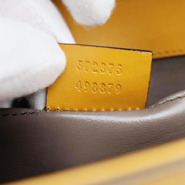 GUCCI Zumi Flap Smooth Leather Shoulder Bag Yellow 572375