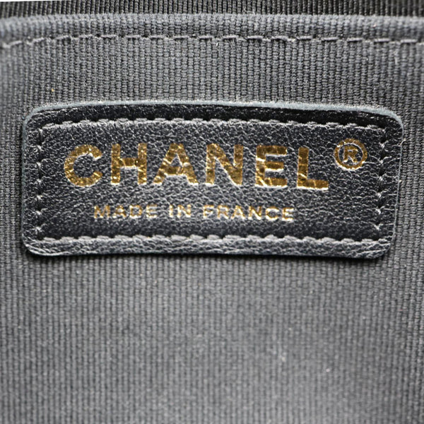 CHANEL Crush On Chains Flap Quilted Lambskin Leather Crossbody Bag Black