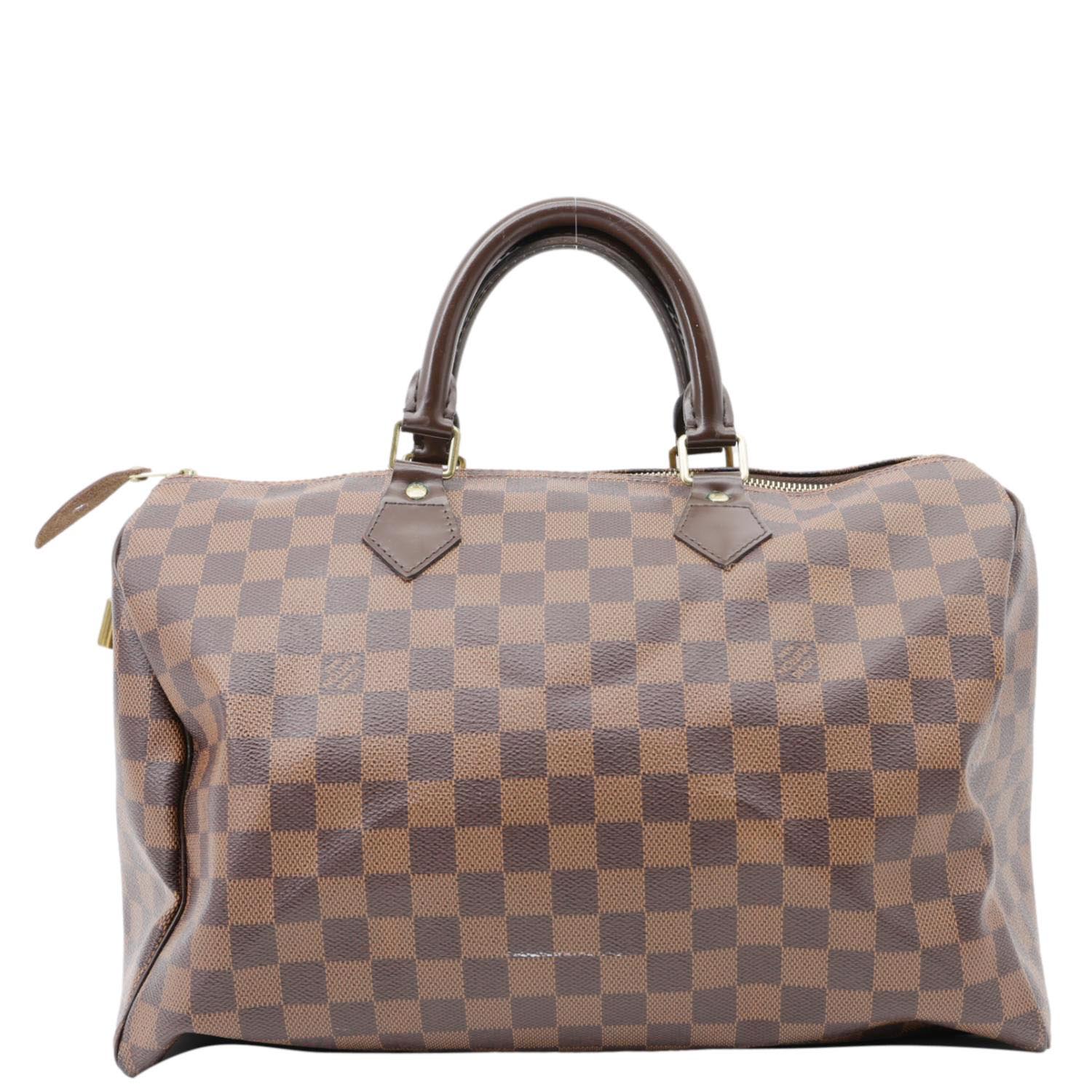 LOUIS VUITTON Speedy 35 Damier Ebene Satchel Bag Brown
