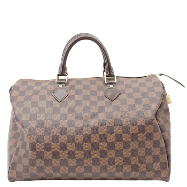 LOUIS VUITTON Speedy 35 Damier Ebene Satchel Bag Brown