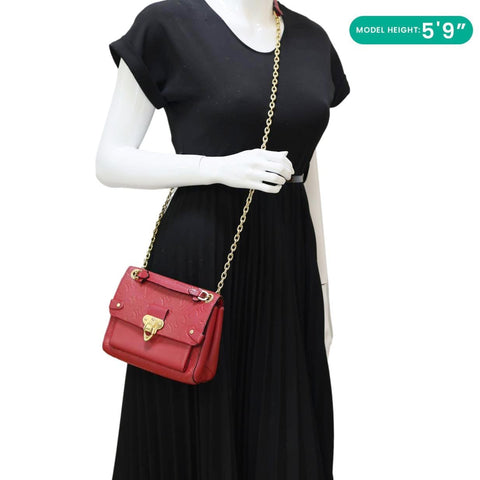 LOUIS VUITTON Vavin BB Monogram Empreinte Leather Shoulder Bag Red