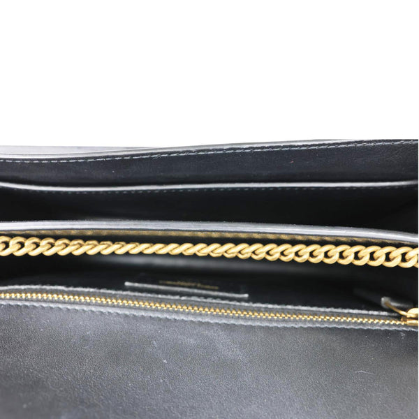 YVES SAINT LAURENT Cassandre Envelope Leopard Print Leather Chain Wallet Bag Gold