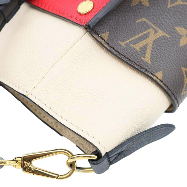 LOUIS VUITTON On My Side MM Leather Monogram Canvas Shoulder Bag Red