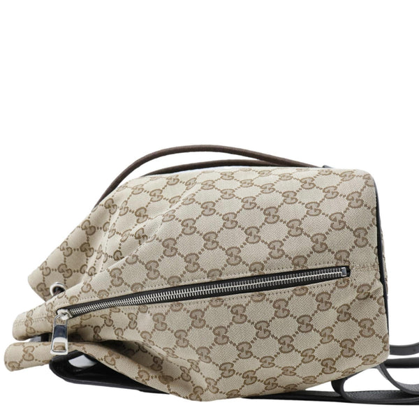 GUCCI Drawstring GG Canvas Backpack Bag Beige 449175