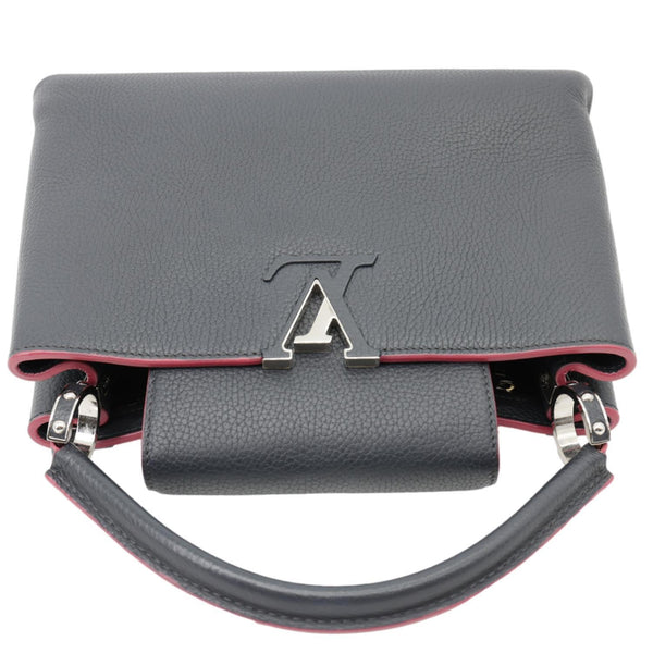 LOUIS VUITTON Capucines PM Taurillon Leather Shoulder Bag Black