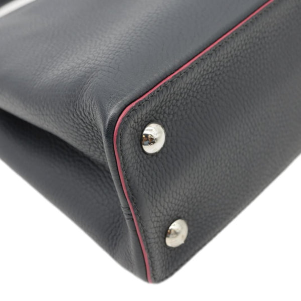 LOUIS VUITTON Capucines PM Taurillon Leather Shoulder Bag Black