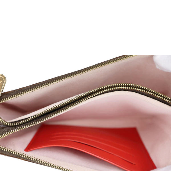 LOUIS VUITTON Blooming Flowers Pochette Monogram Canvas Chain Crossbody Bag Brown