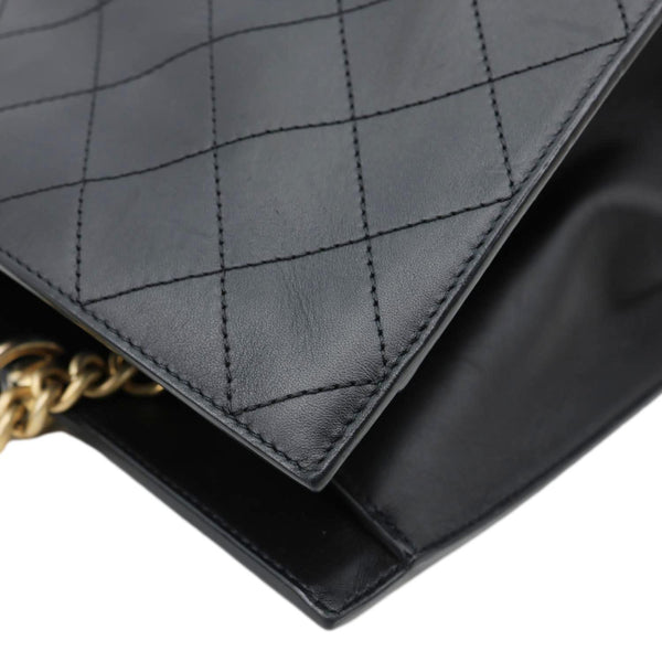 CHANEL Chic Affinity CC Quilted Leather Tote Shoulder Bag Black