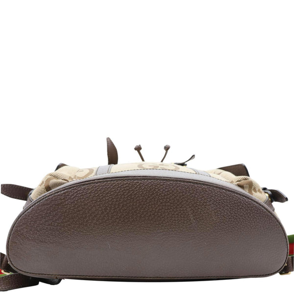 GUCCI Jumbo Double Buckle Dollar Web GG Canvas Backpack Beige 678829