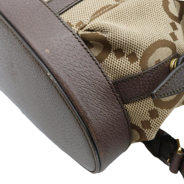 GUCCI Jumbo Double Buckle Dollar Web GG Canvas Backpack Beige 678829