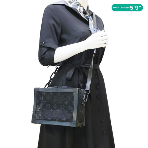 LOUIS VUITTON Soft Trunk Monogram Mesh Crossbody Bag Black