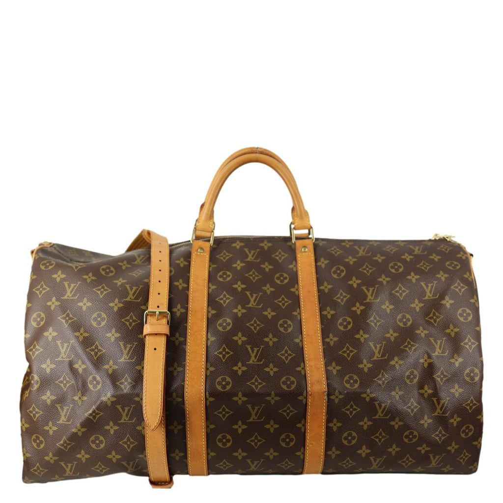 ルイ・ヴィトン LOUIS VUITTON Keepall 60 Bandouliere Monogram Canvas Travel Bag Brown