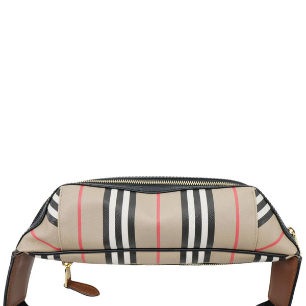 BURBERRY Sonny E-Canvas Icon Stripe Bumbag Beige