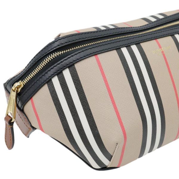 BURBERRY Sonny E-Canvas Icon Stripe Bumbag Beige